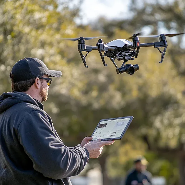 Drone inspecting 